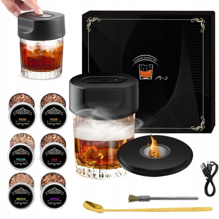 Sada Na Uzení Whisky Smoker Dřevěná Dárek Pro Kluka, Odolná