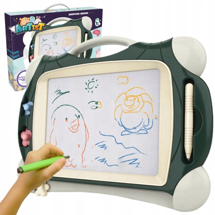 ZNIKOPIS TABLICA MAGNETYCZNA DO PISANIA MALOWANIA DUŻA + 2 STEMPELKI WOOPIE