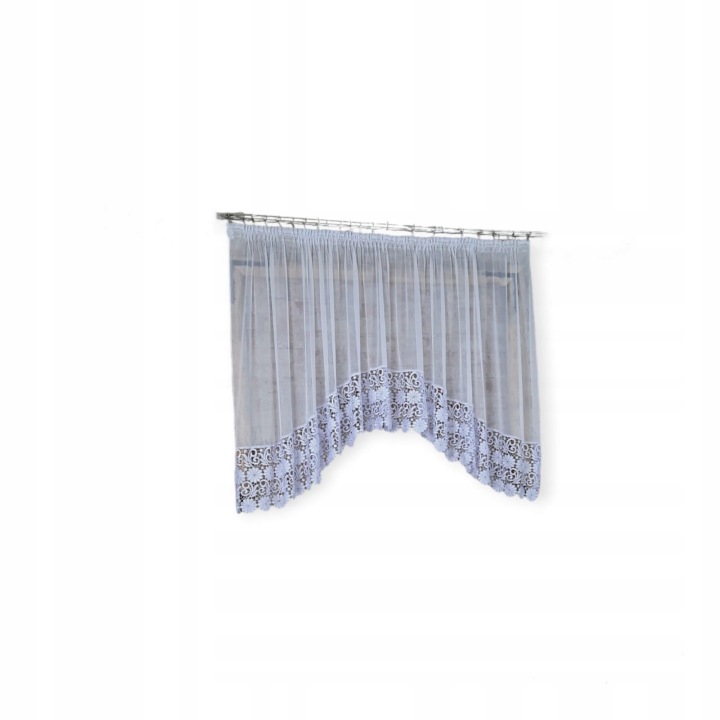 Hotová záclona 400x140, markýzový oblouk, velikost 30 cm, květina