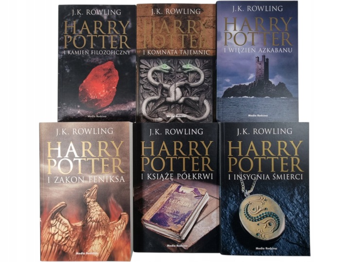 Zdjęcie egzemplarza: Harry Potter Tomy 1-7 / bez tomu 4 / J.K. Rowling Czarne Wydanie