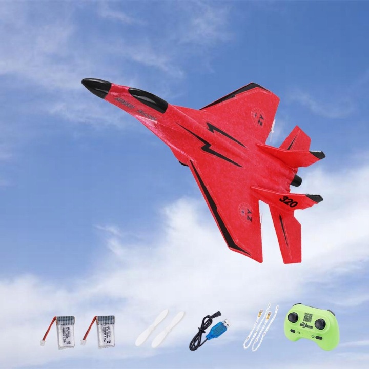 2.4 г 2CH EPP Foam RC Літак Outdoor Game Планер USB Червоний 2 шт. Акумулятор — фото 2