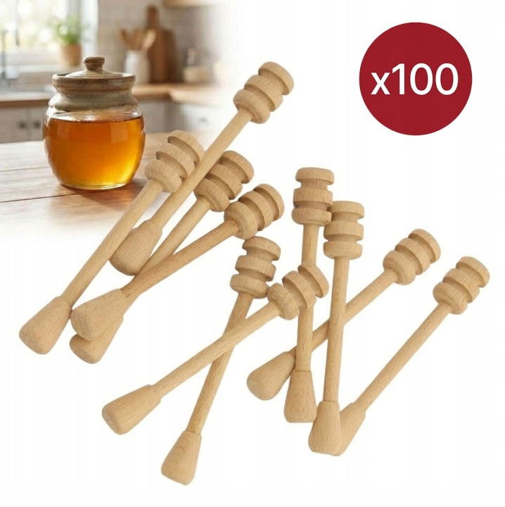 Set dřevěných Lžiček Na Med CC10 lžíce na med 100 kusů