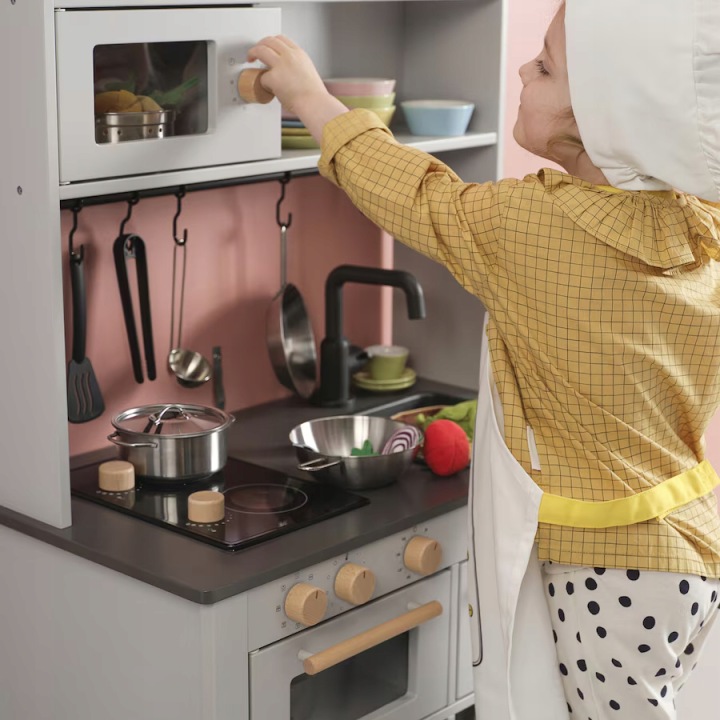 IKEA SILLTRUT Кухня для дітей для гри, сірий, 68x40x100 см — фото 4