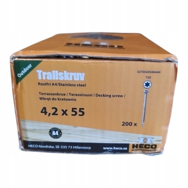 Heco Terasové Vruty 4,2X55 200KS Kuželovité Nerezová Ocel A4