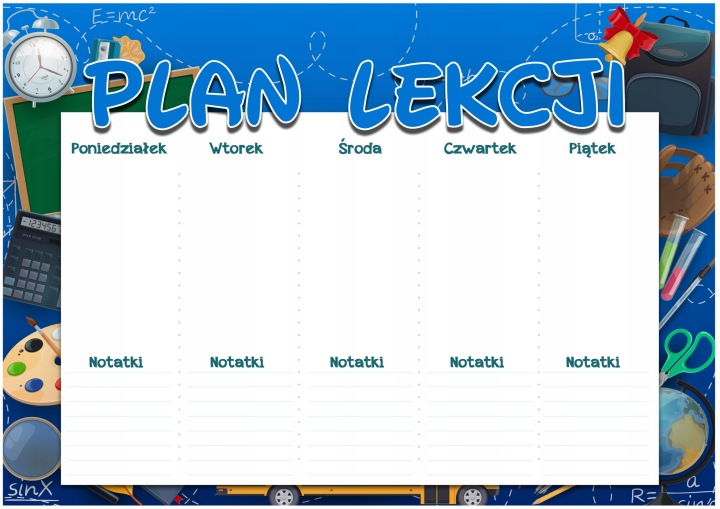 PLAN LEKCJI Z TABLICZKĄ MNOŻENIA органайзер - універсальний A5 планер [27]