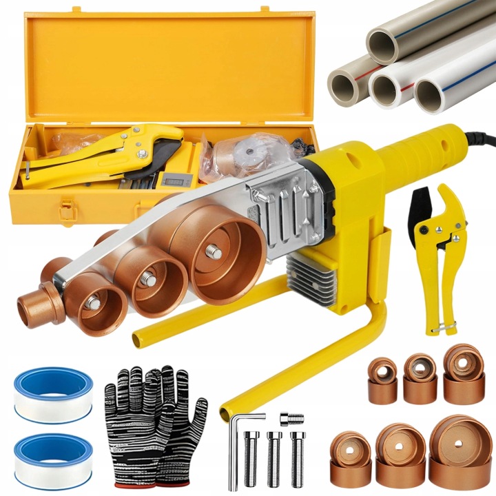 LCD Svařovací Stroj Pro Pvc Trubky, Matrice 20-63 MM, 1000 W, Polyfúzní Displej