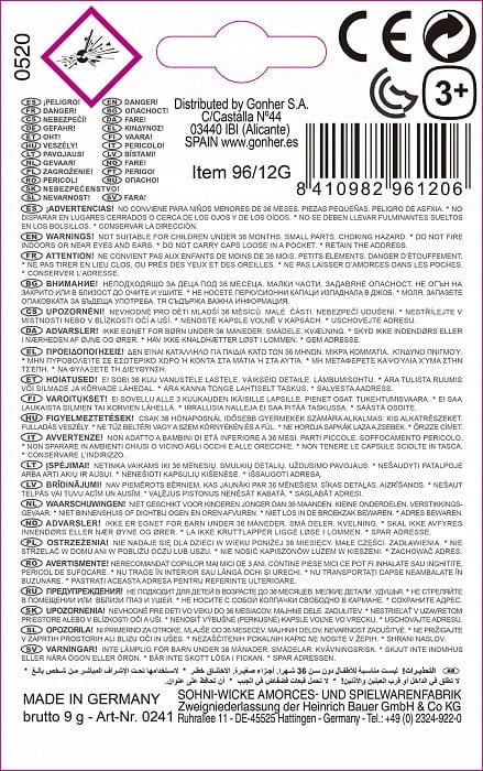 Пістони для пістолета 12-ki - 96 пострілів (8 x 12 кілець) - Капс. — фото 2