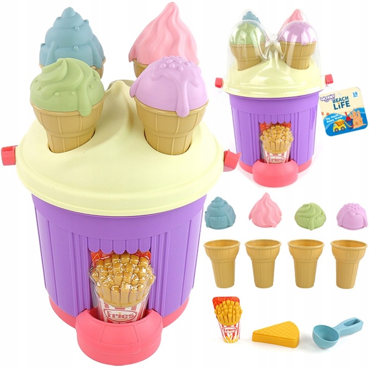 ZESTAW DO PIASKOWNICY LODY FOREMKI WIADERKO Z LODAMI DO PIASKU WOOPIE