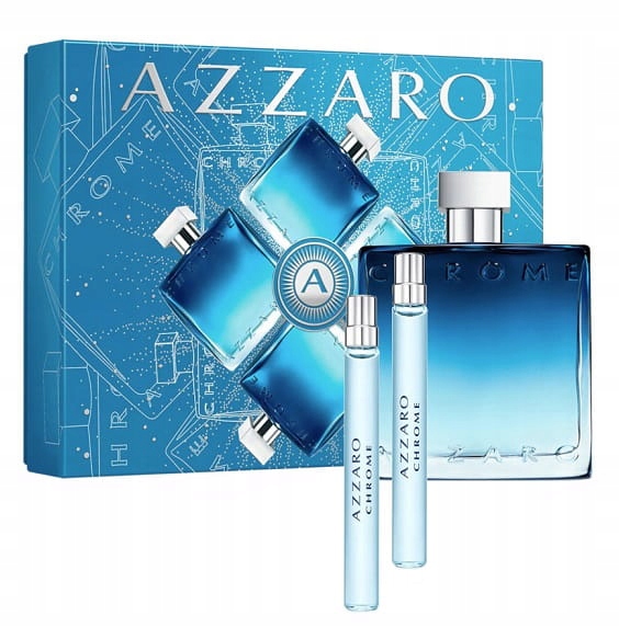 azzaro chrome woda perfumowana 100 ml   zestaw  