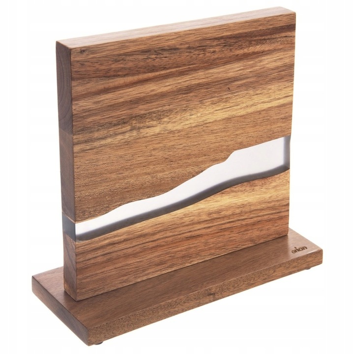 Stojan na nože magnetický, oboustranný, dřevěný, 24 cm