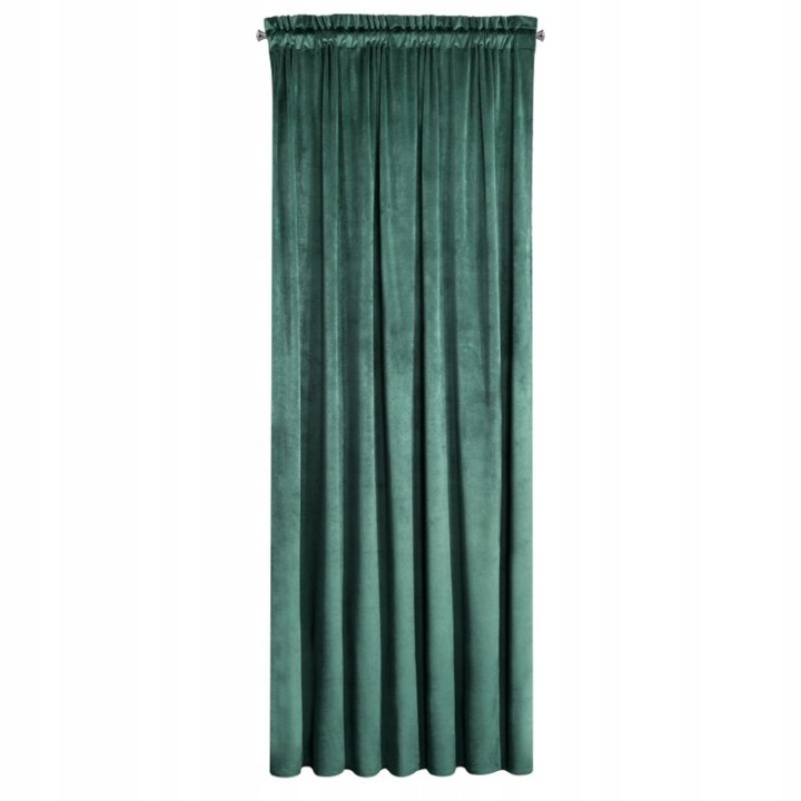 Závěs 140x300 tyrkysová tmavá velurová připravená na pásce Pierre Cardin