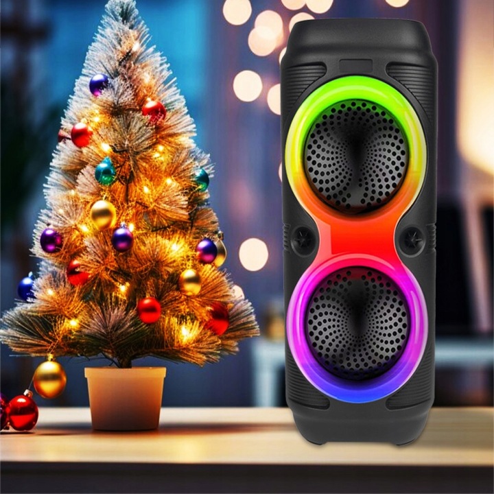 Портативна колонка BLUETOOTH 4" RGB сабвуфер бездротовий з мікрофон — фото 5