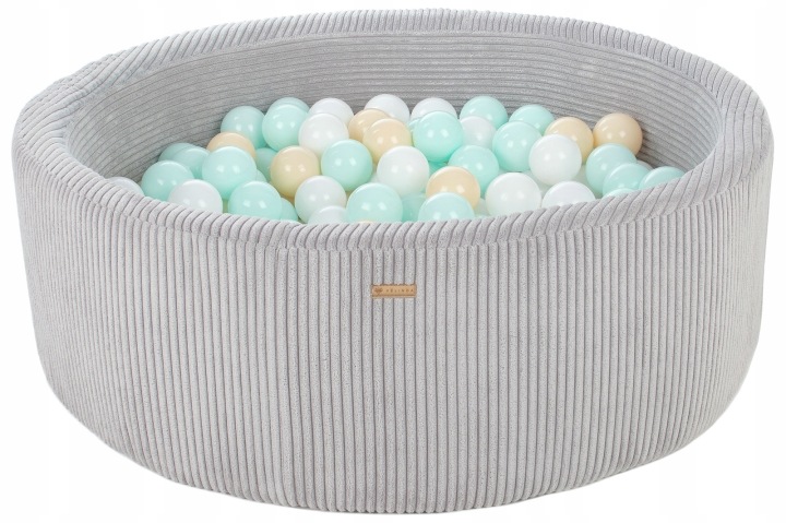 Suchy Basen z Piłeczkami Kulkami 90x30 cm Поролоновий Сірий Вельвет 300 м'ячів