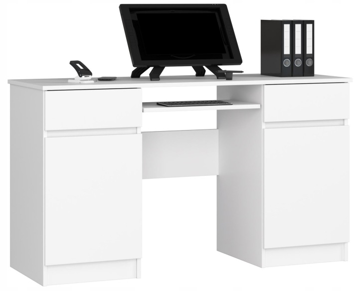 Psací stůl pod počítač notebook A5 bílý 135 cm Akd