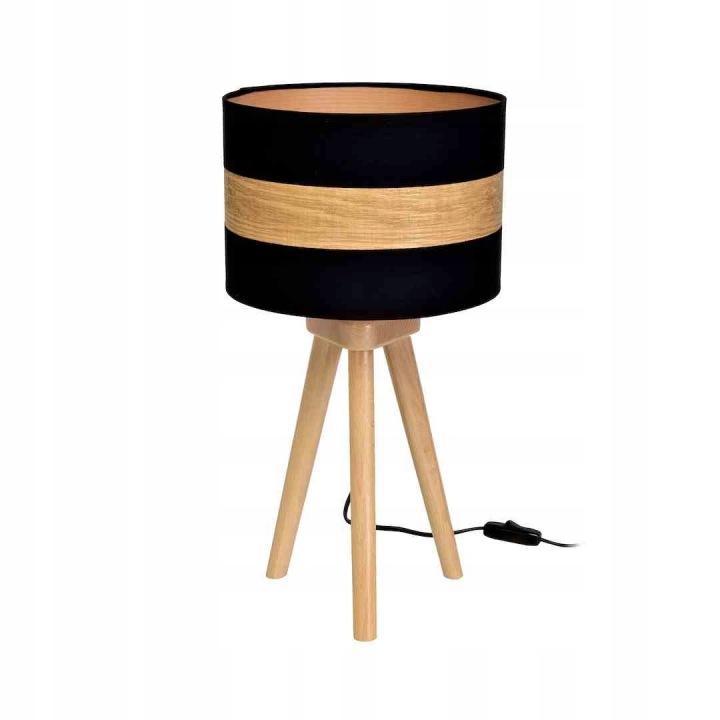 Stolní lampa Noční Milagro Terra MLP6292 E27 Dřevo Látka Černá 45 cm