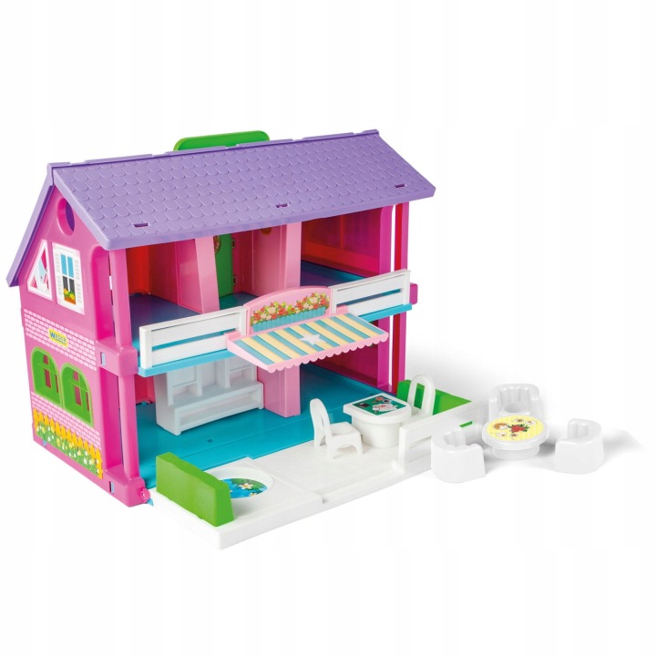 25401 двоповерховий будиночок для ляльок з меблями і наклейками Wader Play House — фото 2