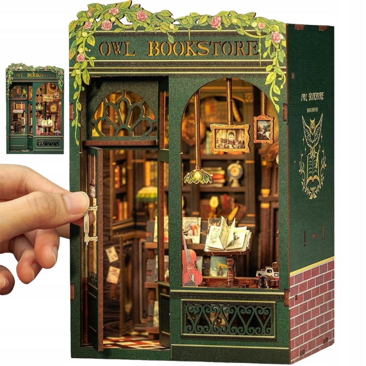 Мініатюрний будиночок 3D міні Book Nook Книгарня під совою CuteBee Модель — фото 9