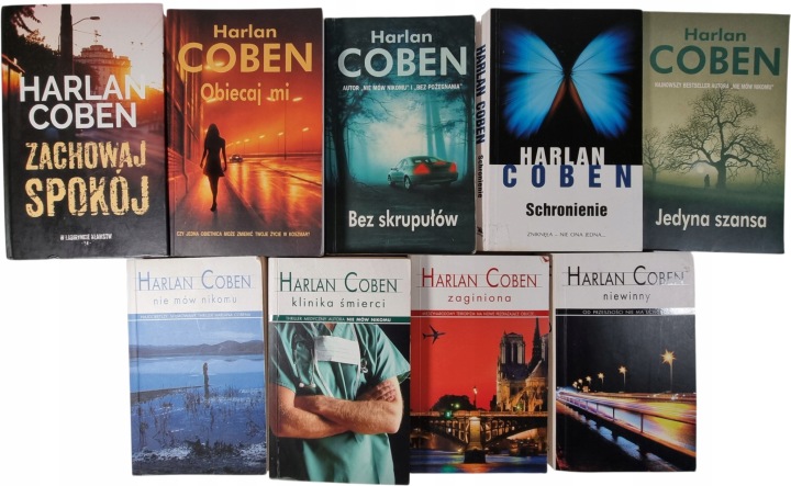 Zdjęcie egzemplarza: Harlan Coben / zestaw 9 książek / Kryminał / Schronienie Klinika Śmierci