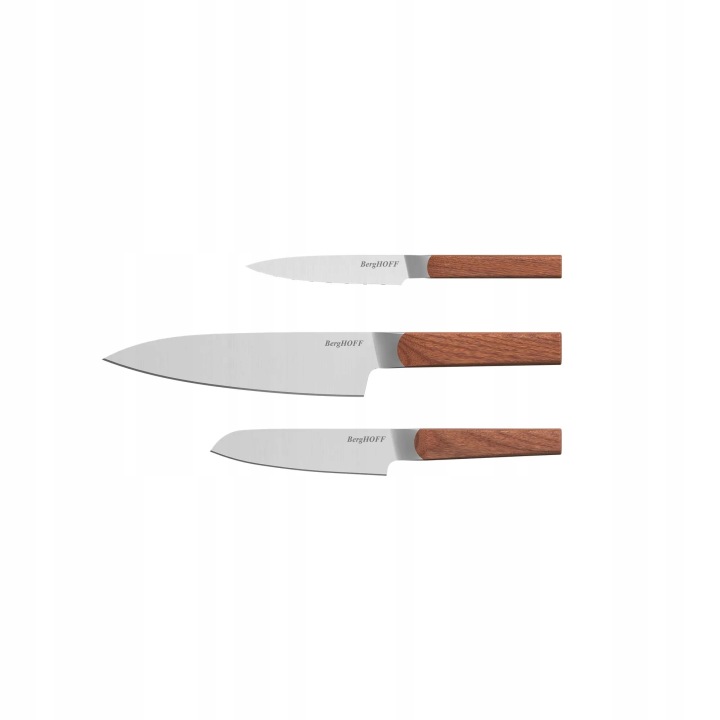 BergHOFF Ionová sada nožů 3ks X50CrMoV15 šéf 20cm santoku jasan