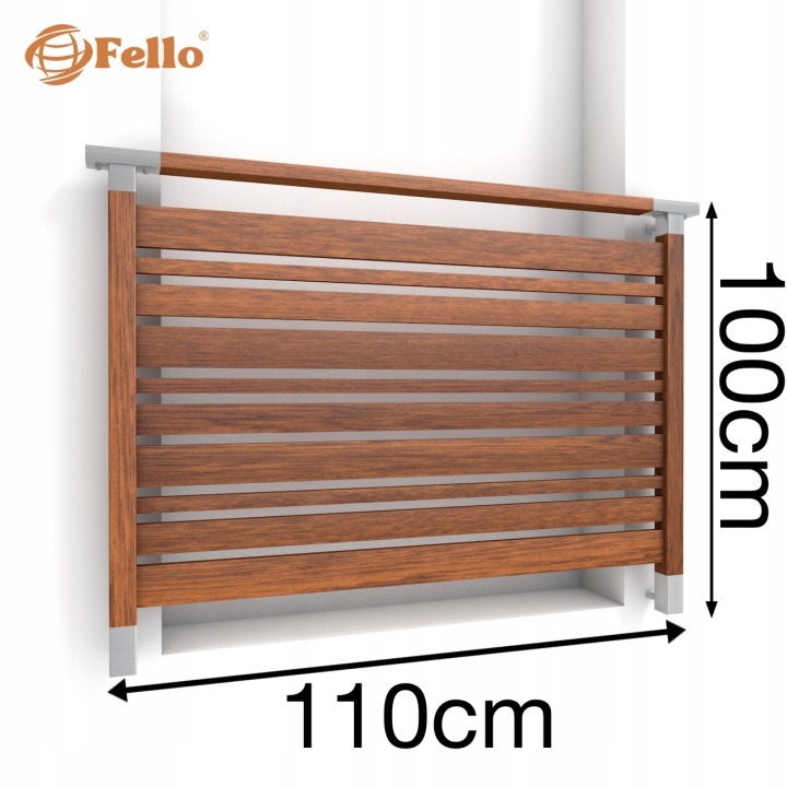 Multi Francouzský balkon 110 cm Zábradlí Dřevo