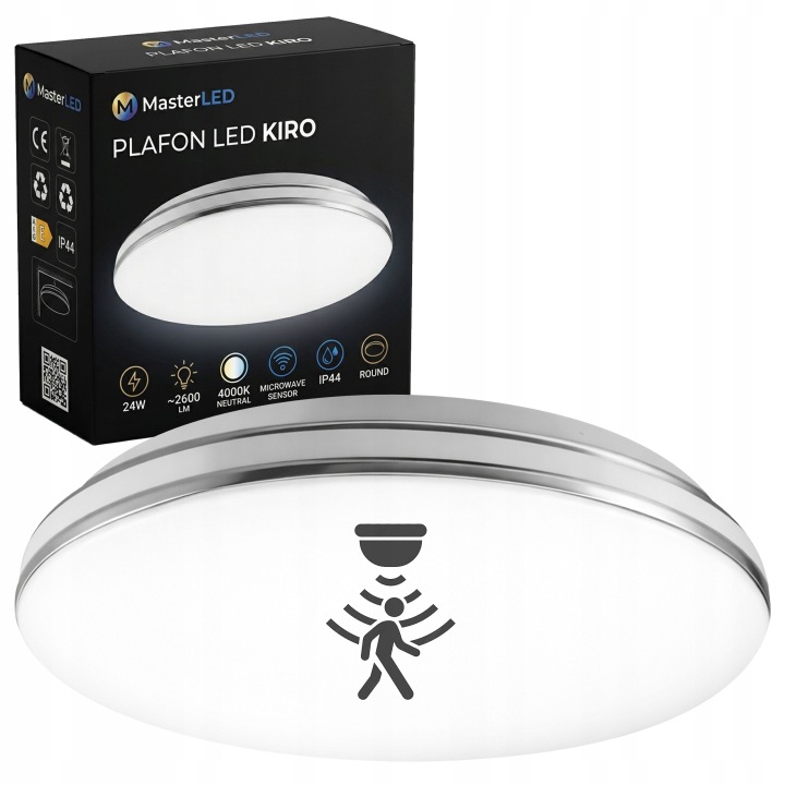 Stropní Svítidlo Led stropní svítidlo panel 24W 4000K Senzor Pohybu Dip nástěnný