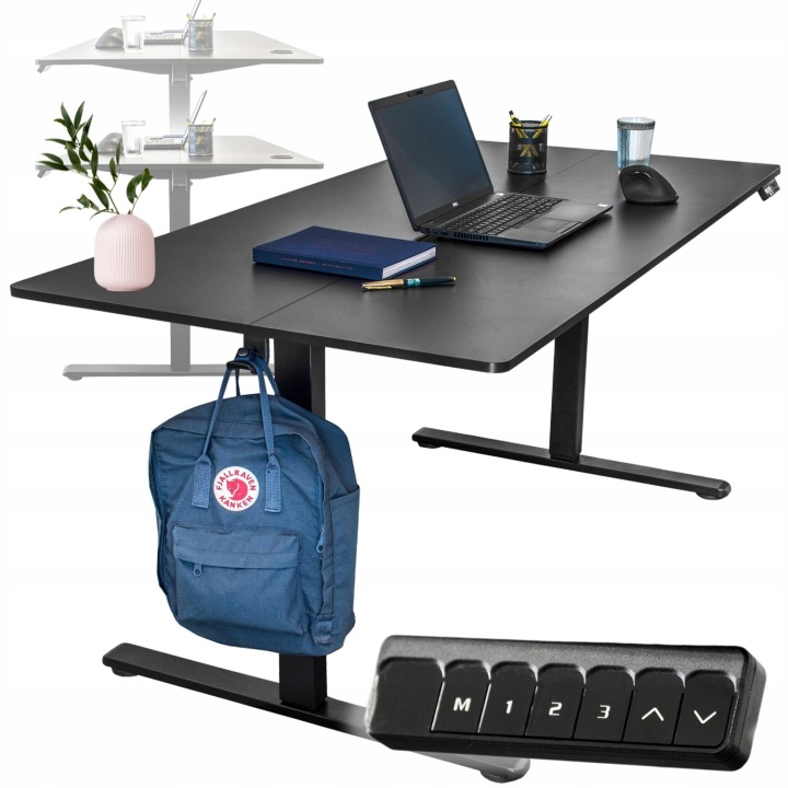 Elektrický Psací Stůl Nastavitelný Ergonomický Stojící 120x60 cm Výška 72-118