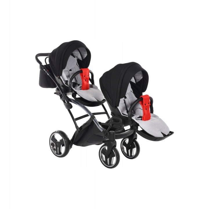 Візок для близнюків 2 в 1 Junama Diamond S Line Duo Slim 01 один за другим — фото 5