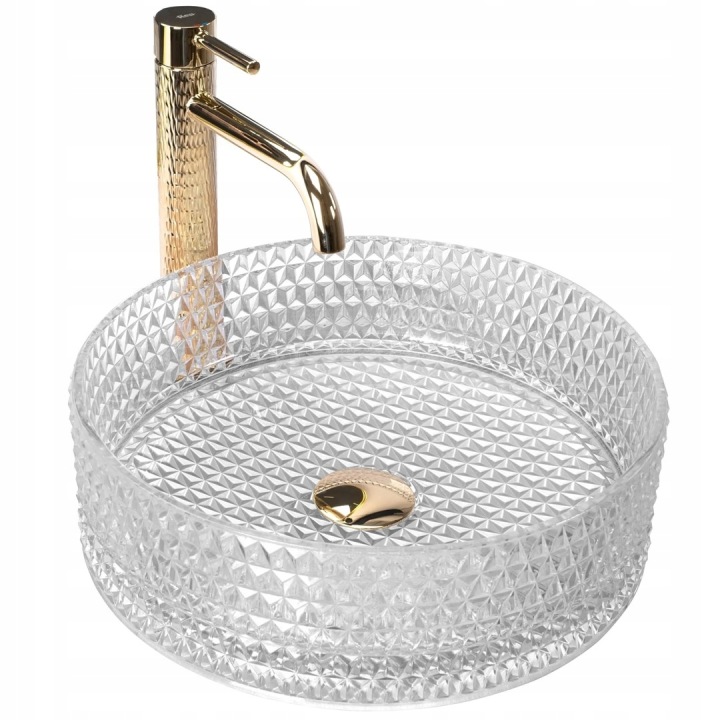 Moderní umyvadlo na desku Cristal 35 Transparent, sklo