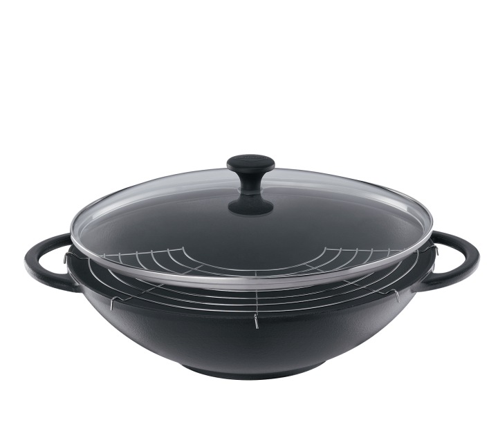 Litinový wok Kuchenprofi Provence 36 cm s roštem