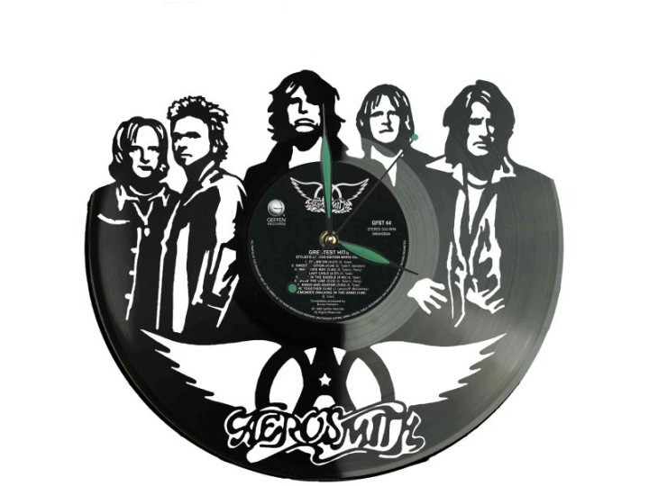 Aerosmith Vinyl Nástěnné hodiny Vinylová deska Unikátní dekorace pro fanoušky M