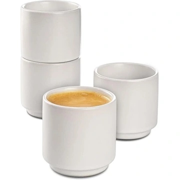 Cosumy Sada 4 Bílých Keramických Šálků Na Espresso 190 ML
