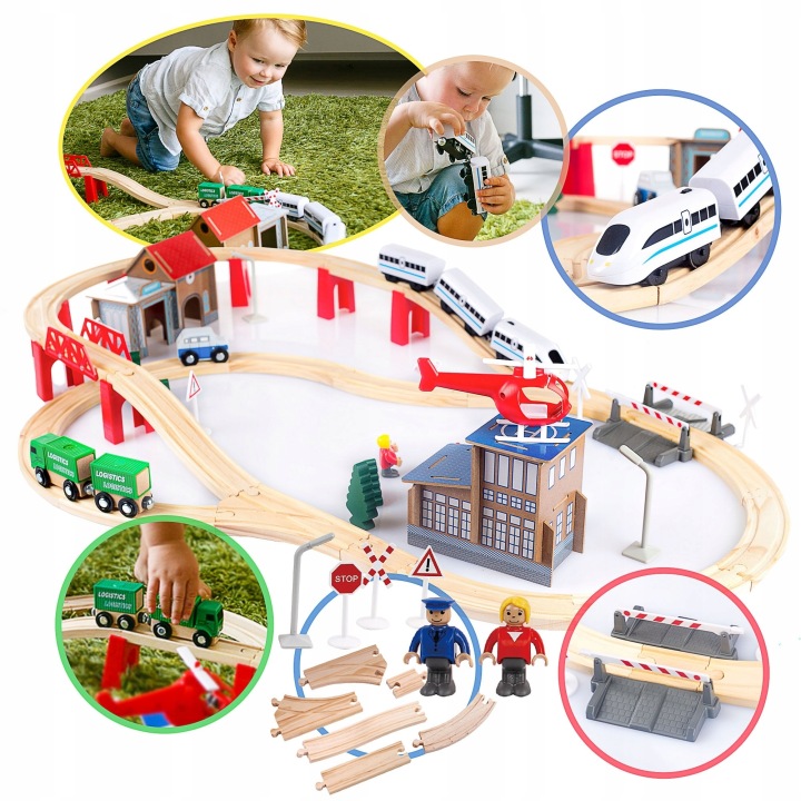 KINDERPLAY залізниця дерев'яна трек вагони потяг на батарейки — фото 4