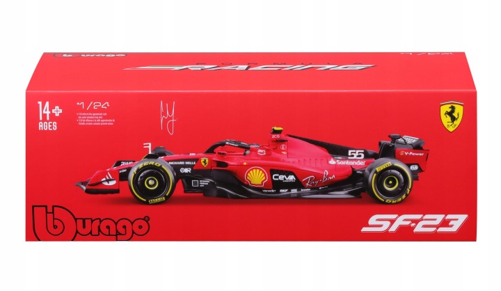Bburago болід F1 Ferrari SF- 23 2023 #55 CARLOS SAINZ 1:24 модель BBURAGO — фото 3
