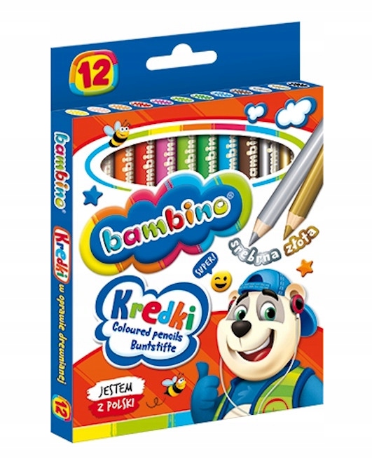 Bambino Кольорові олівці товсті 12 кольорів круглі
