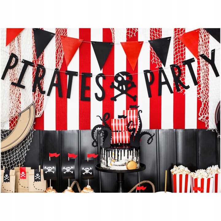 Банер пірати чорний pirates вечірка день народження 100 см — фото 6