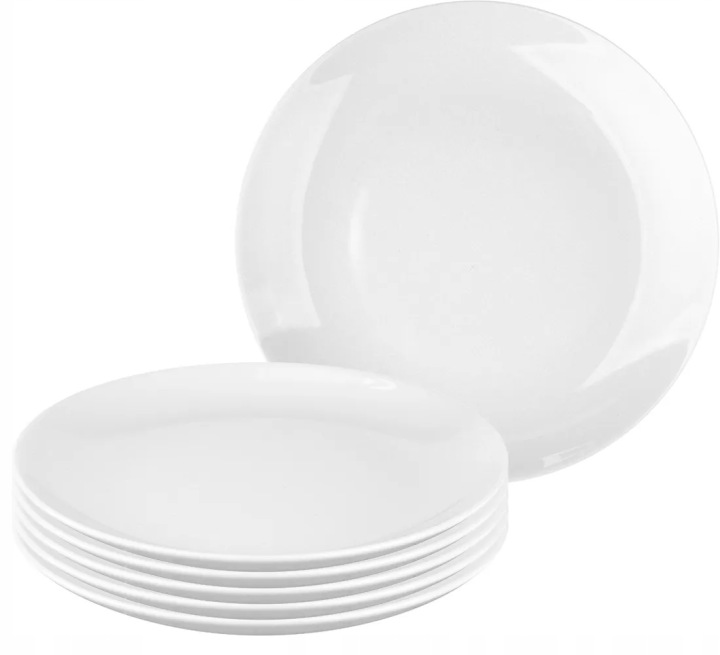 Talířky 20,5 cm Porcelánové dezertní talíře MariaPaula Moderna Bílá 6 Ks