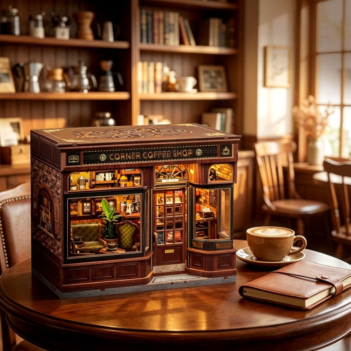 Набір для творчості Будиночок Пазли 3D Book Nook Аромат кави — фото 10