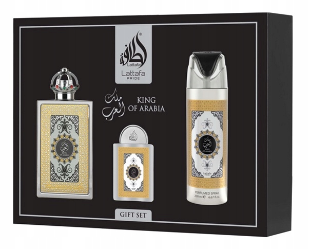 lattafa king of arabia woda perfumowana 100 ml   zestaw  