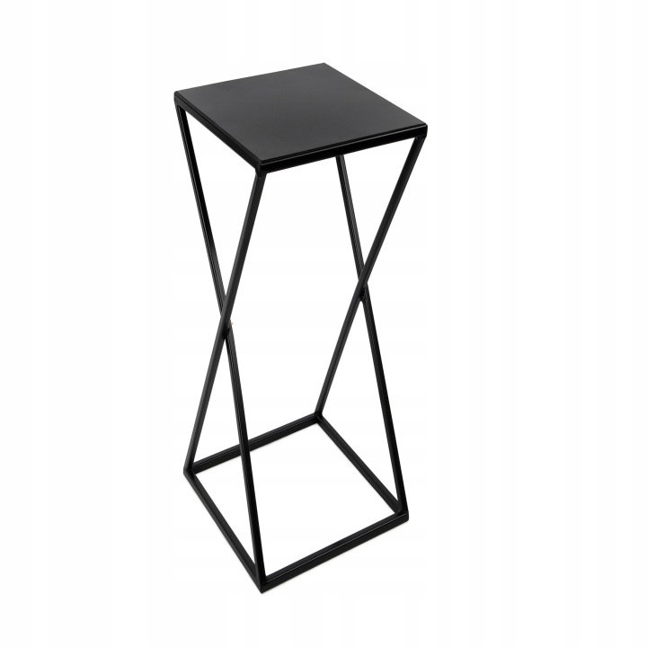 Držák Na Květináč Loftový Stojící Černý 70 CM Kovový