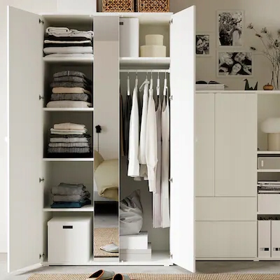 IKEA VIHALS Шафа 2 дверна 105x57x200 см білий — фото 5