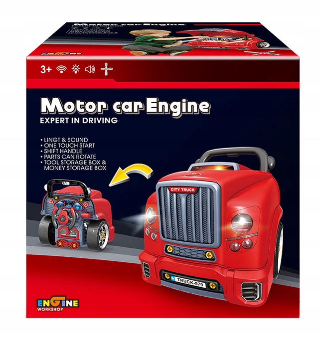 INTERACTIVE MOTOR FOR TWISTING UNSCREWING SMALL MECHANIC TRUCK AUTO Material plastic