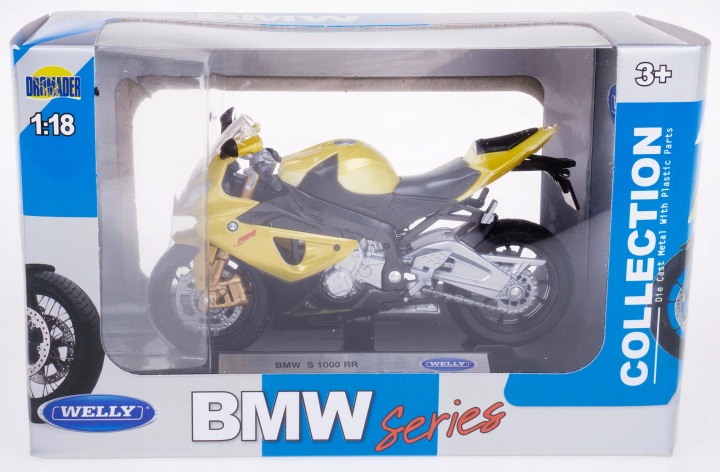 BMW S1000 RR модель WELLY мотоцикл гонщик 1:18 — фото 7