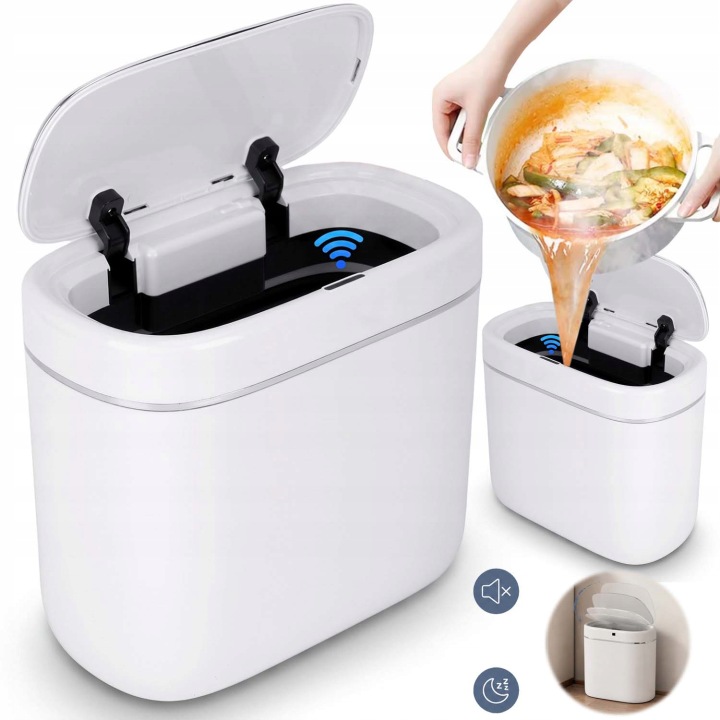 Automatický Odpadkový Koš Senzor Pohybu 7L Bílý Pro Toaletu Koupelna