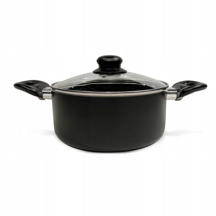 Kastrol s poklicí Kitchisimo Nero ø24cm 4l nepřilnavý povrch