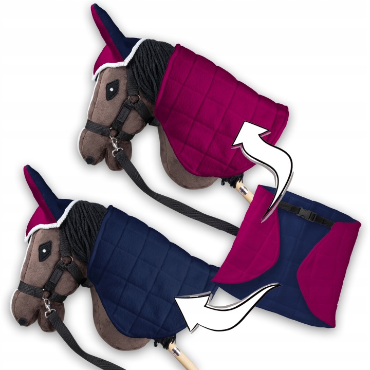 Hobby Horse A3 гнідий кінь на палиці +недоуздок +поводи +попона +навушники Польські — фото 4