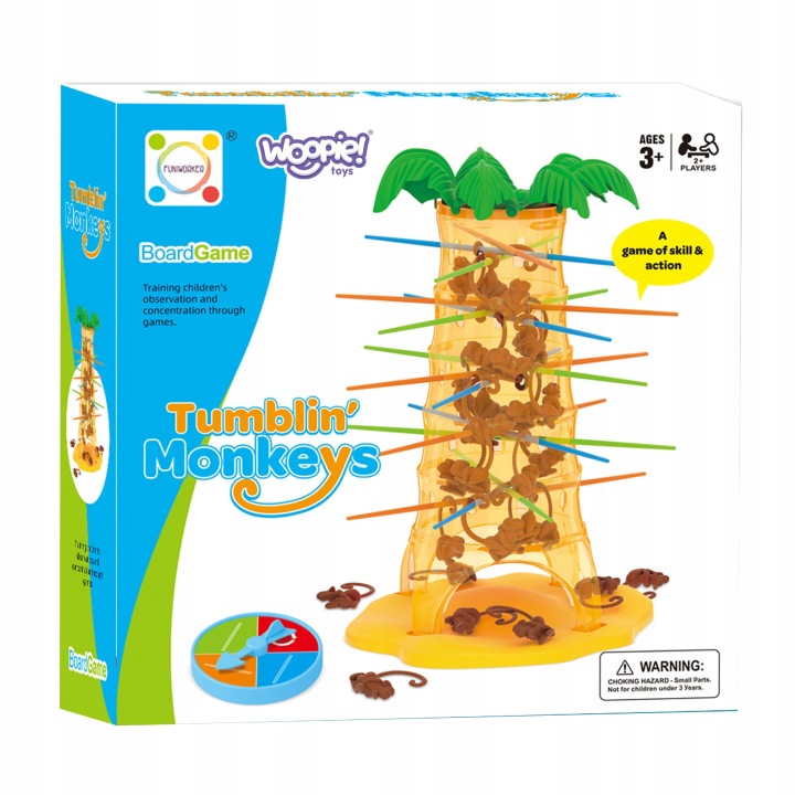 UPADAJĄCE MAŁPKI GRA ZRĘCZNOŚCIOWA RODZINNA BIERKI SKACZĄCE WOOPIE Kod producenta 48709