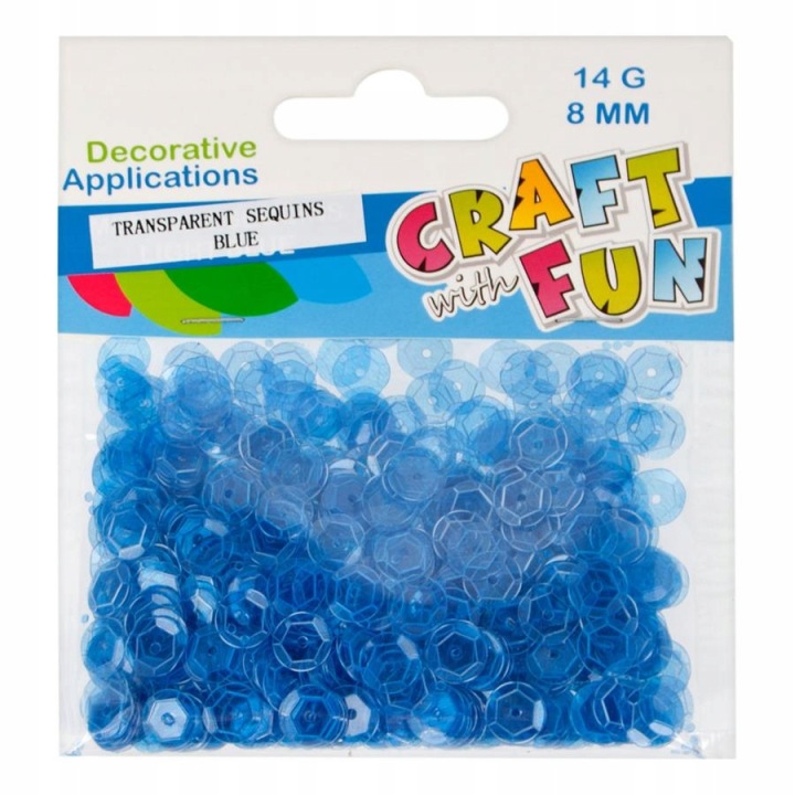 Паєтки прозорі круглі 8 мм сині CRAFT WITH FUN 439327