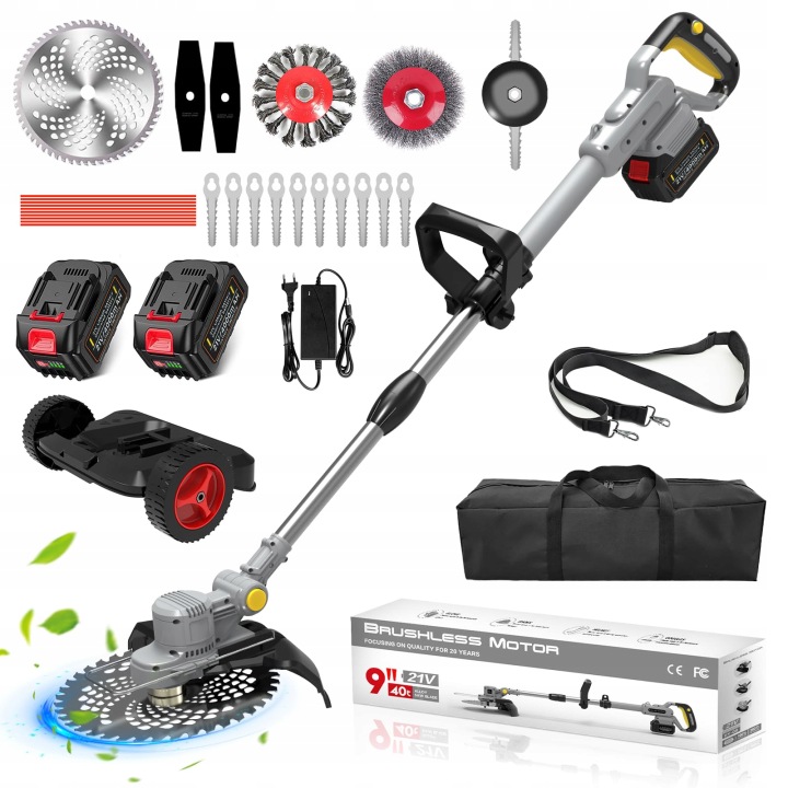 Aku Vyžínač Křovinořez Na Trávy Křovinořez 750W 21V 6 čepelí