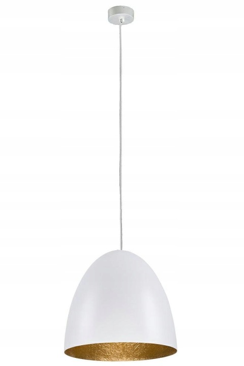 Závěsné svítidlo Egg Bílé Zlaté Kovové Stínidlo 1xE27 38 Cm Stropní Svítidlo Dům