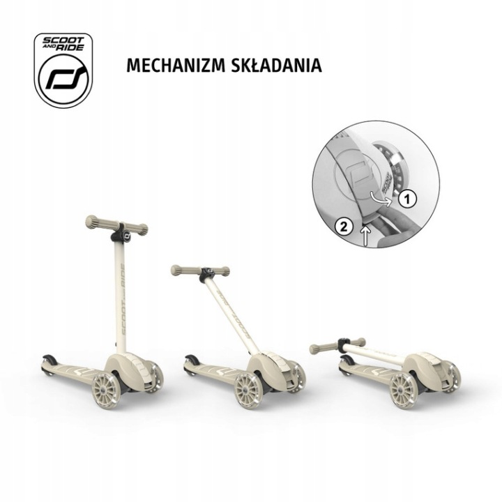 Scoot and Ride Highwaykick 3S самокат триколісний LED керування 2 в 1 Ash — фото 3